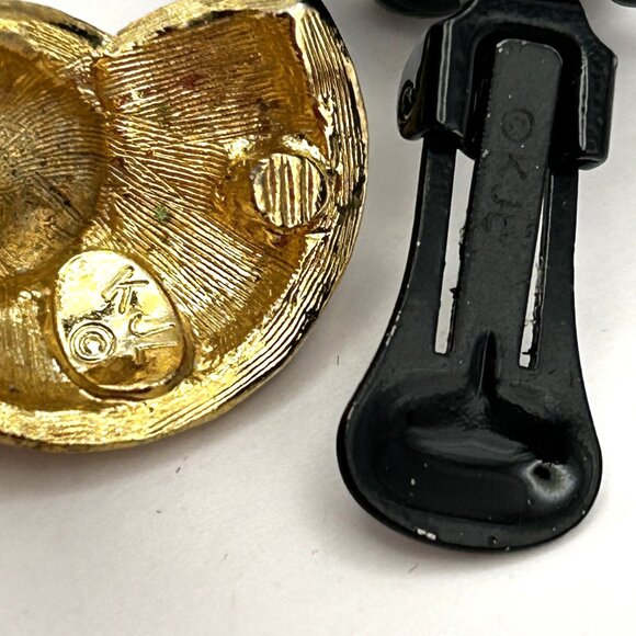 Vintage Kenneth Jay Lane Clip on Earring Bundle Signed Enamel Rhinestone - Picture 5 of 10